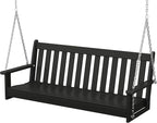 POLYWOOD GNS60BL Vineyard 60" Outdoor Swing, Black