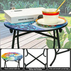 Fashion&cool Outdoor Side Tables, 14" Round Patio Side Table, Weather Resistant Metal End Table Side Table for Patio Yard Porch Balcony Garden Bedside, Plant Stand for Indoor Outdoor