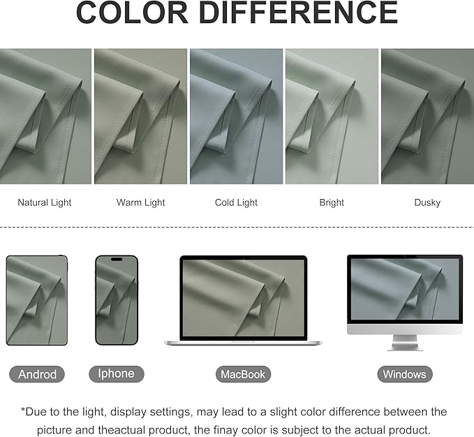 RYB HOME Outdoor Curtains for Patio Waterproof Block Sunlight Thermal Insulated Privacy Assured Thick Outside Curtains for Pergola, Deck, Gazebo, W52" x L108", Sea Green, 1 Panel