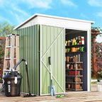 Green Metal Storage Shed with Lockable Door, 5 x 3 Ft Garden Shed