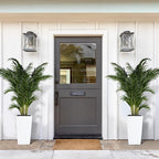 Garvee 16" Tall Planters Set of 4, Outdoor＆Indoor Black Planter Pots, High Front Porch Planter Pots with Drainage Holes＆Water Level Monitor＆Inner Bucket, White