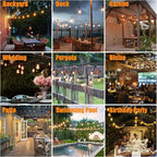 String Lights 2200K Warm Yellow LED, IP65 Waterproof, Linkable