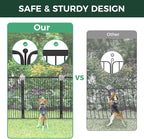 Decorative Garden Fence, 32in Tall Black Metal Animal Barrier