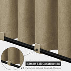 Easy-Going Linen Look Outdoor Curtains Waterproof Windproof Porch Curtains, Soft Thicken Outdoor Privacy Curtains for Patio, Gazebo, Grommet Top and Tab Bottom Drape, 1 Panel, 54x108 inch, Khaki