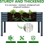 Vengarus Galvanized Raised Garden Bed Outdoor with Legs,48×18×30in Metal Elevated Raised Planter Box for Backyard, Patio, Balcony, 300lb Capacity,Grey(2PCS)