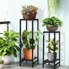 Plant Stand Indoor, 41'' Tall Plant stands for Indoor Outdoor Plants, 2 Tier Heavy Duty Metal Pedestal Stand Modern Display Rack for Living Room, Black