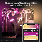 Philips Hue Lily Outdoor Smart Spotlight Base Kit, 3 Pack, White and Color Ambiance LED Walkway Lights, Low Voltage Landscape Lighting, Requires Bridge, Control with App & Voice, Weatherproof