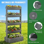Wooden Vertical Raised Garden Bed, 5 Tier Garden Planters Raised Beds Freestanding Plant Stand Flower Rack Wooden Planter Box for Plants Herbs Flowers Vegetables Outdoor Indoor Gardening