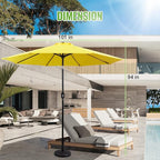 Backyard Expressions 9 ft. Patio Umbrella, Market Table Umbrella w/Tilt and Crank, 8 Ribs