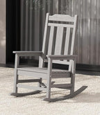 SERWALL Oversized Rocking Chair Outdoor, HDPE Outdoor Rocking Chair, Space Gray