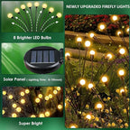 8-Pack Garden Solar Lights, 64 LED Solar Light Outdoor for Garden Decor, Waterproof Firefly Light Outdoor (Sway by Wind), Swaying Light for Outside Yard Pathway Landscape Decorations (Warm White)