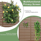 Casaphoria 72" H x 47" W Arched Metal Privacy Screen - Elegant Freestanding Outdoor Screen for Deck, Patio & Balcony - Versatile Decorative Privacy Panels for Home & Garden Use (Brown-Louvered)