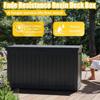 Deck Box - 280 Gallon Large Outdoor Storage box,Waterproof Patio Furniture and Storage Deck - Lockable and UV Resistant, Perfect for Pool and Outdoor Use, Weatherproof Resin, Lockable (Black)