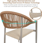 TWT Patio Dining Chairs Outdoor Stackable Dining Chairs for All Weather, Breathable Textilene Garden Outdoor Furniture for Backyard Deck (Brown, Set of 4)