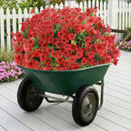 Artificial Flowers for Outdoor,Silk Flowers No Fade Fake Plastic Flowers UV Resistant Faux Plants for Outdoors Outside Front Porch Hanging Planter Window Box Garden Home Decoration,13 Pack(Red)