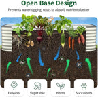 Kesfitt Raised Garden Bed Outdoor, Galvanized Steel Metal Raised Bed Planter for Vegetables & Garden, 24-Inch Deep Open Bottom Backyard Bed 8x4x2 ft, Pearl White