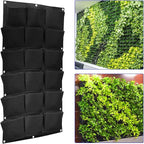 SOUJAP 2 Pack 18 Pockets Vertical Wall Garden Planter Plant Grow Bag, Hanging Felt Grow Bags Vertical Wall Garden for Indoor, Outdoor, Flower, Garden, Vegetable and Home Decoration (Black)