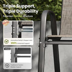 PHI VILLA Patio Chairs Set of 4, Outdoor Stackable Dining Chairs with E-Coating Metal Frame and Upgraded Textilene Fabric, All Weather Deck Chair 350 LBS Capacity for Porch Poolside Garden