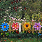 4 Pack Outdoor Solar Lights,Outdoor Waterproof Metal Art Stick Flowers,Garden Decor for Women Mom Grandma Halloween Hanging Metal Stakes Lights for Garden,Lawn,Patio
