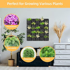 Hanging Planting Grow Bags, 25 Pockets Hanging Vertical Wall Planter Wall Mounted Grow Bag Outdoor Indoor Gardening Vertical Greening Flower Container, Planting Bags Storage Bags(1.0 m × 1.0 m, Black)