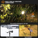 Solar Spot Lights - 21 LED Brightness, IP67 Waterproof, 2-in-1 Adjustable Solar Power Outdoor Lights for Fence, Warm White (6 Pack)