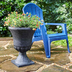 Southern Patio Winston Plant Urn, Garden Planter Urn for Flowers and Plants, 16" D x 16" W x 21" H, Weathered Black, 2 Pack