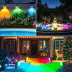 WdtPro 10 Pack Solar Color Changing Spot Lights, 10 Lighting Modes Solar Lights Outdoor Waterproof, Multicolor RGB Outdoor Lights, 9 Colors Auto Cycling Landscape Spolights for Yard Garden Decoration