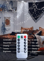 String Lights 33 Ft 100 LED Pure White Battery Powered Fairy Lights