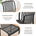 Patio Chairs Set of 4, All-Weather Stackable Outdoor Dining Chairs with Curved Back, Patio Dining Chairs for Patio, Deck, Porch, Backyard, Restaurant, Cafe, Black