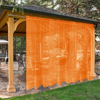 SpaceDresser Waterproof Outdoor Sheer Curtains for Patio - 2 Panels Rod Pocket Indoor Voile Sheer Curtain for Living Room,100W x 120L inch, Orange