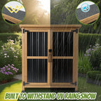 Outdoor Storage Cabinet, Small Wood & Metal Storage Shed - Image 4