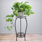 CASIMR 2 Tier Plant Stand Indoor Outdoor, 26.6" Tall Metal Potted Holder Rack Multiple Flower Pot Stand Heavy Duty Plant Shelf Rustproof Iron Plant Round Supports Rack