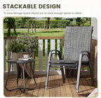 UDPATIO Patio Chairs Set of 2, Stackable Outdoor Dining Chairs with High Back, Breathable Textilene Fabric Outdoor Chair All Weather, 350LBS Capacity for Garden, Backyard (Dark Grey)