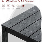Stoog 7 Pieces Patio Dining Sets, All-Weather HIPS Material & Aluminum Frame Dining Table with 2" Umbrella Hole, Outdoor Dining Table Set for 6, Never Rot or Fade, Black