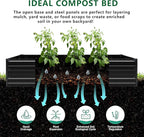 12x4x1.5FT Galvanized Raised Garden Bed,Vegetable Boxes-Rectangle Metal Flower Box,Large Planter Raised Beds Outdoor Garden for Planting,Fruit,Herb-Black
