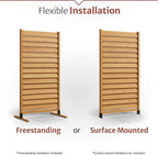 6.1ft H x 3.1ft W (1 Panel) Freestanding or Surface Mounted Enclo Sierra Privacy Screen, Wood Fence Screen, Outdoor or Indoor Decorative Privacy Panel, Great for Balcony, Patio, Deck, AZ18031