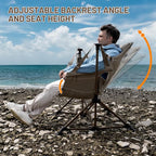 TIMBER RIDGE Hammock Camping Chair, Oversized Swinging Chair for Outdoor Lawn, Backyard and Patio, Supports 400lbs, Tan