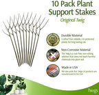 Plant Support Stakes for Indoor & Outdoor Use, Durable Trellis Alternative for Climbing & Potted Plants, Houseplant Stem Holder Structures - Moonstone, 10 Pack, 22" L, Original