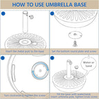 Yaheetech Umbrella Base 85.7lbs Round Water & Sand Filled Patio Outdoor Umbrella Stand with Steel Umbrella Holder Suit for Dia 1.5'' or 1.9'' Umbrella Pole, Black