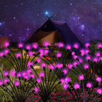 Kohlrabi Solar Garden Lights Outdoor, 4 Pack 40 LED Solar Pink Firefly Lights Waterproof, Starburst Wind Swaying Light for Outside Yard Patio Planter Flower Bed Walkway Christmas Decoration