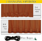 NICETOWN 2 Panels Outdoor Curtains Waterproof Fixed Grommet/Back Tab on Top & Bottom, Thermal Insulated Windproorf Sun Blocking Outdoor Drapes with Rope for Patio/Gazebo, W52 x L84, Burnt Orange