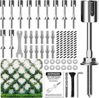 Wire Trellis for Climbing Plants Outdoor, 12 pcs Wall Wire Trellis Kit, T316 Stainless Steel Wall Trellis Kit Espalier Cable Trellis System (Hubs Only, Without Cable)