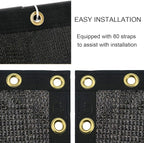Garden Privacy Screen Mesh, Black HDPE, 6 ft x 150 ft with Grommets