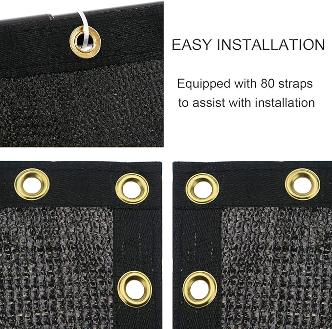 Garden Privacy Screen Mesh, Black HDPE, 6 ft x 100 ft Roll