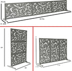 Oakland Living 6 ft. X 4 ft. Grey Freestanding Metal Privacy Screen Room Divider