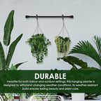 10in Euro Hanging Planters for Indoor Plants 2 Pieces 10inch Hanging Planter with (2) 40cm Hooks, Self Watering Indoor Outdoor Hanging Pots with Drainage Holes and Removable Drip Tray