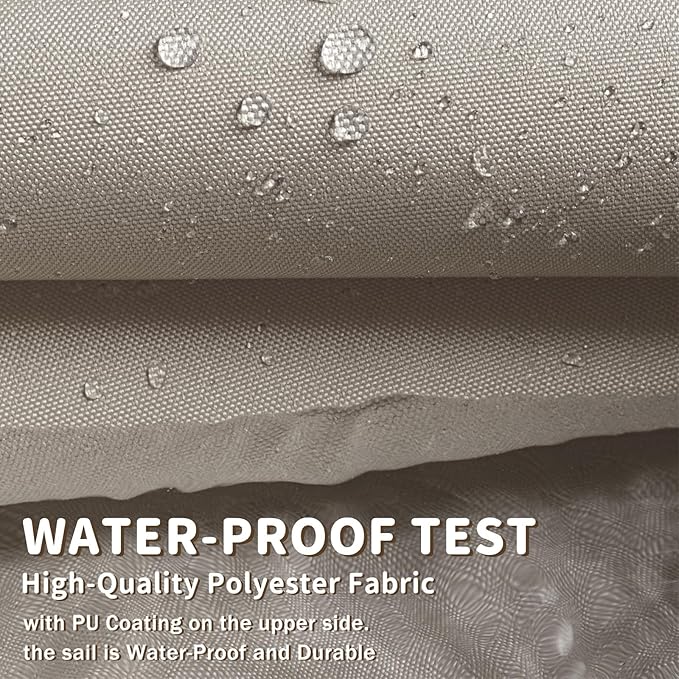 LOVE STORY Right Triangle 10'x10'x14.1' Waterproof Sun Shade Sail Canopy UV Block for Outdoor Patio Backyard Carport,Taupe(We Make Custom Size)