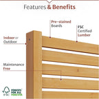 6.1ft H x 3ft W (1 Panel) Freestanding or Surface Mounted Enclo Tiaga Privacy Screen, Wood Fence Screen, Outdoor or Indoor Decorative Privacy Panel, Great for Balcony, Patio, Deck, AZ18030