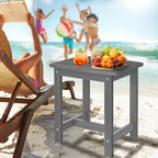 Y&M Outdoor Side Table, HIPS Adirondack Small Single Table, Waterproof Square Outside Table, Balcony Modern End Tables for Patio, Pool, Beach, Porch, Deck, Indoor or Outdoor Use, Dark Gray