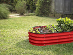 Plant & Plot Galvanized Raised Garden Beds Outdoor // 4×2×1 ft Planter Raised Beds for Gardening, Vegetables, Flowers // Large Metal Garden Box (Red)
